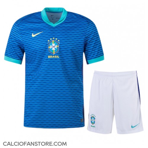 Maglia Calcio Brasile Seconda Divisa Bambino Copa America 2024 Manica Corta (+ pantaloncini)